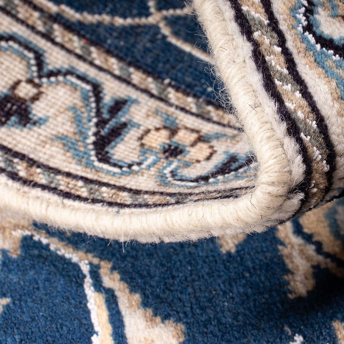 Alfombra persa - Nain - 135 x 67 cm - azul oscuro