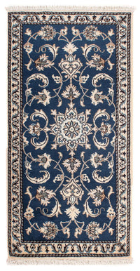 Alfombra persa - Nain - 139 x 68 cm - azul oscuro