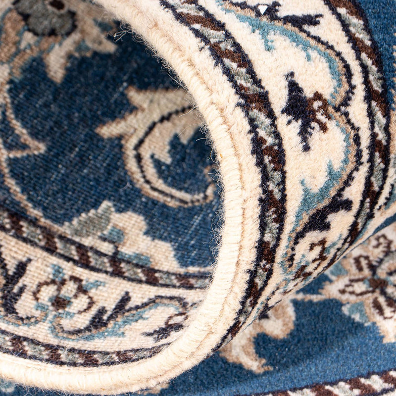 Alfombra persa - Nain - 139 x 68 cm - azul oscuro
