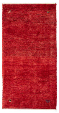 Alfombra Gabbeh - Loribaft Persa - 136 x 64 cm - rojo oscuro