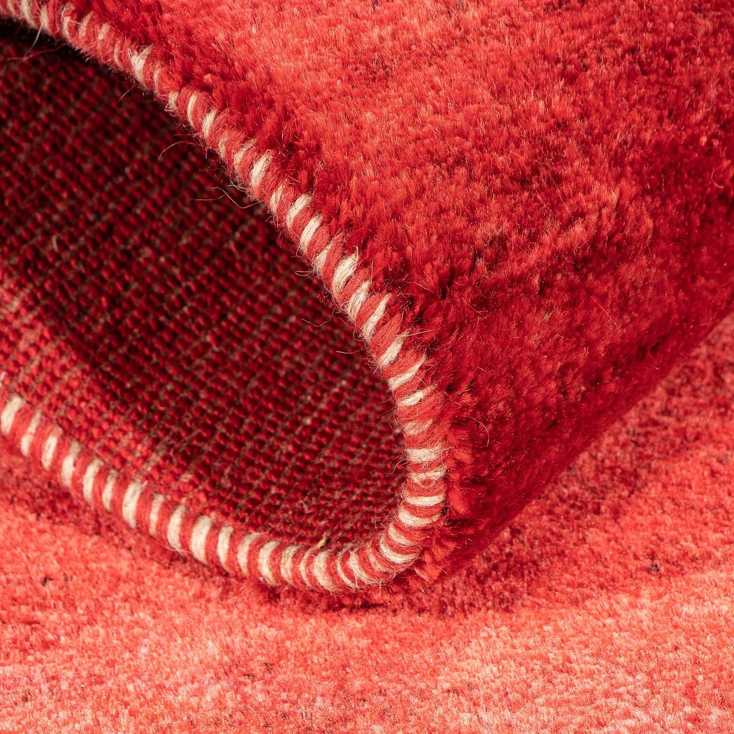 Alfombra Gabbeh - Loribaft Persa - 136 x 64 cm - rojo oscuro