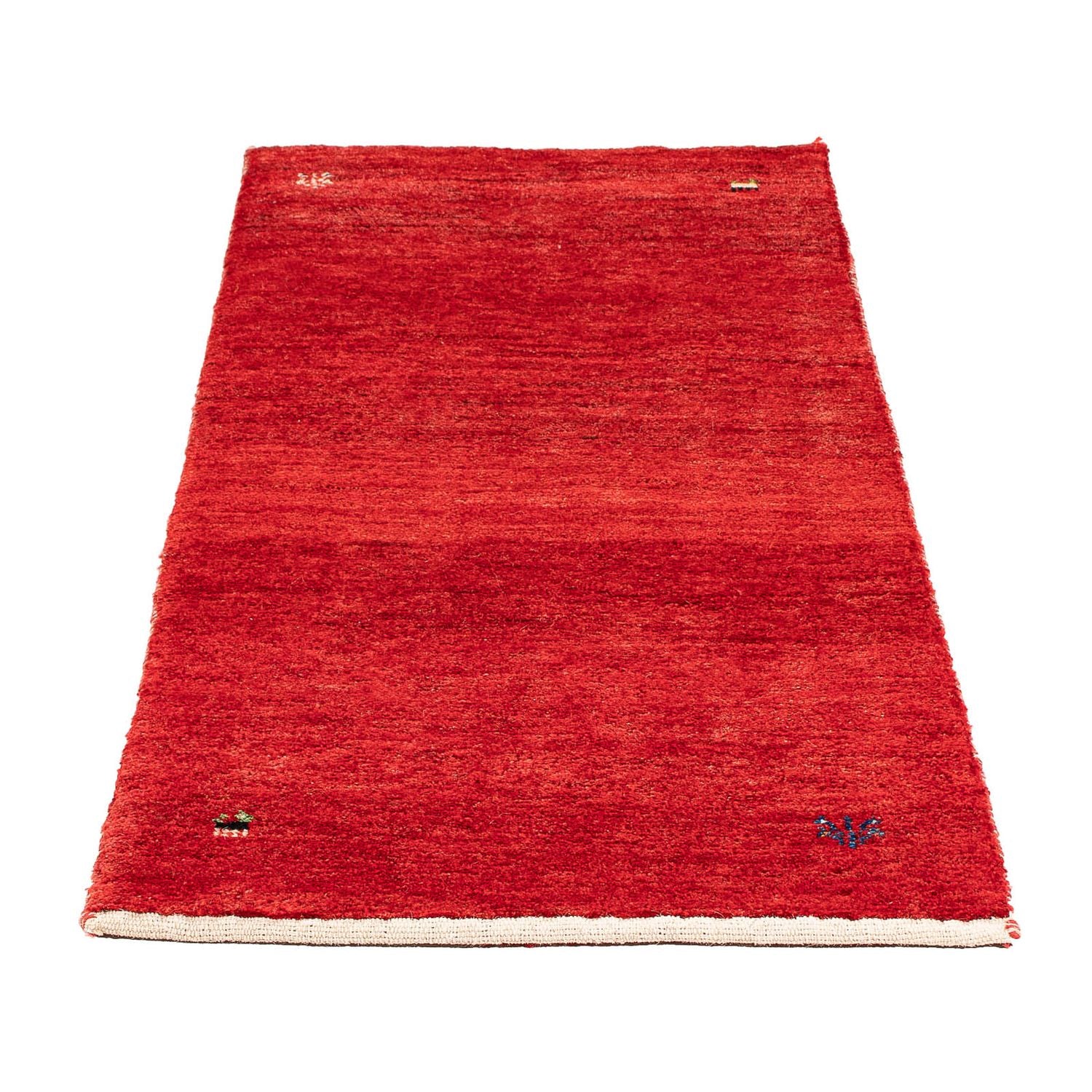 Alfombra Gabbeh - Loribaft Persa - 136 x 64 cm - rojo oscuro
