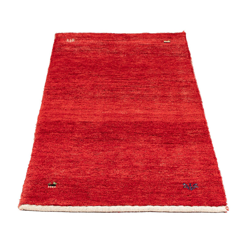 Alfombra Gabbeh - Loribaft Persa - 136 x 64 cm - rojo oscuro