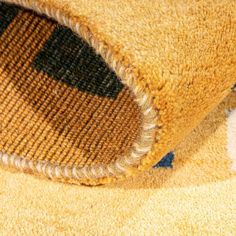 Alfombra Gabbeh - Loribaft Persa - 118 x 84 cm - amarillo mostaza