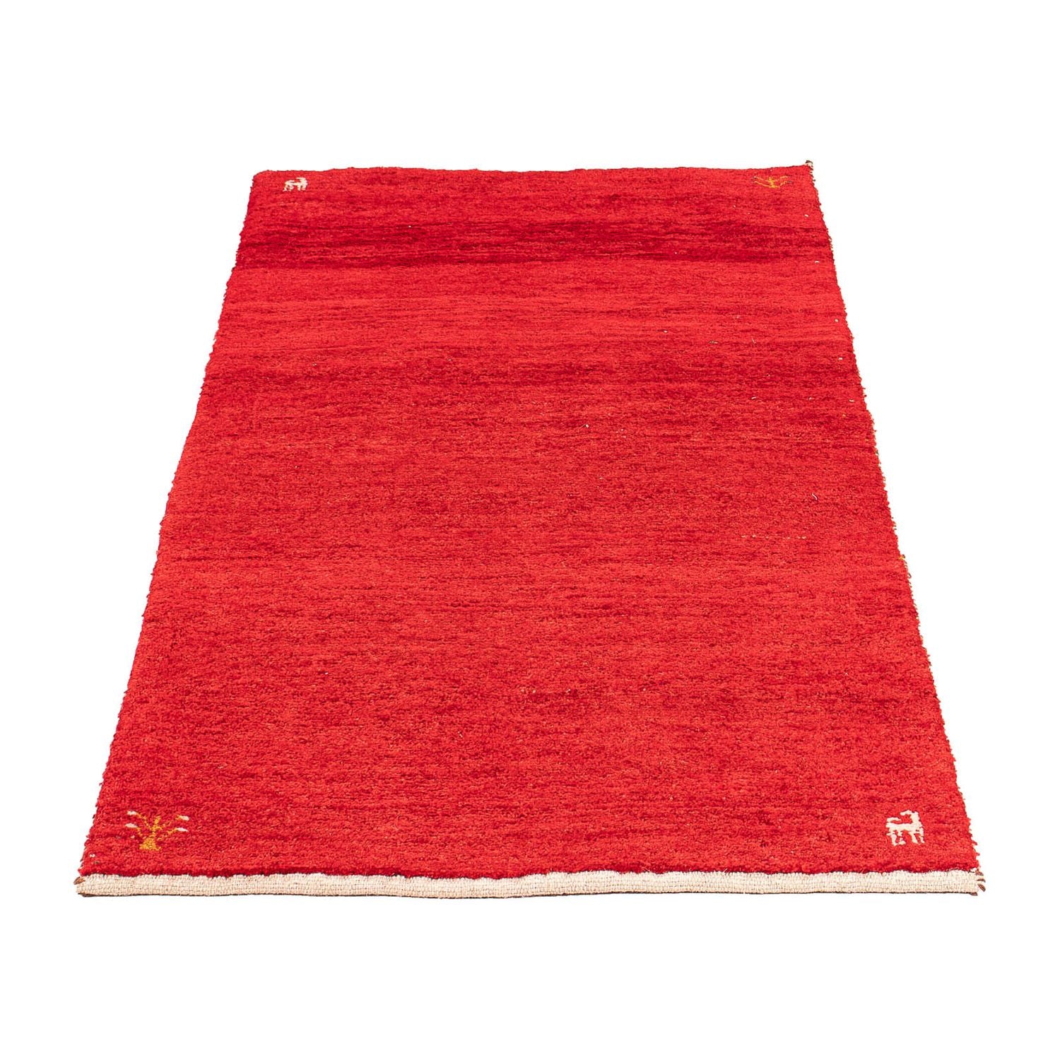 Alfombra Gabbeh - Loribaft Persa - 140 x 72 cm - rojo oscuro