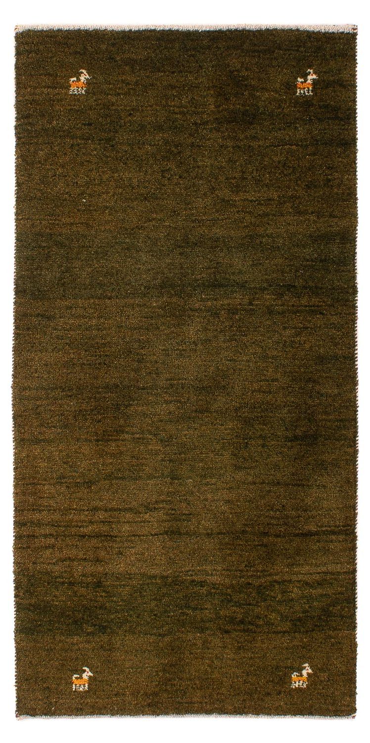 Alfombra Gabbeh - Loribaft Persa - 144 x 70 cm - marrón oscuro