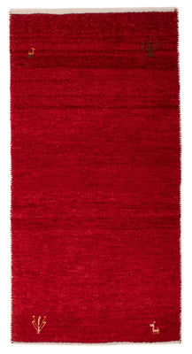 Alfombra Gabbeh - Loribaft Persa - 134 x 68 cm - rojo oscuro