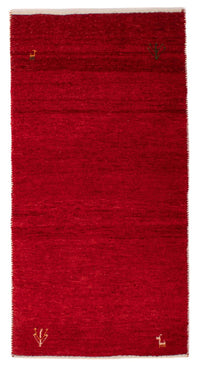 Alfombra Gabbeh - Loribaft Persa - 134 x 68 cm - rojo oscuro