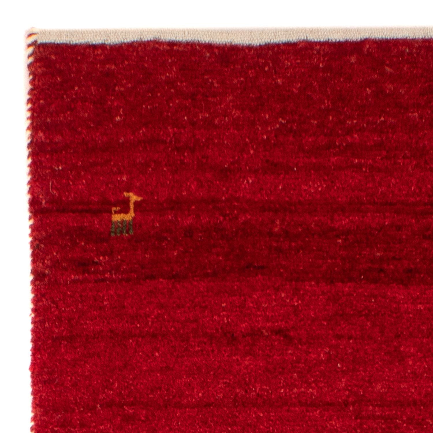 Alfombra Gabbeh - Loribaft Persa - 134 x 68 cm - rojo oscuro
