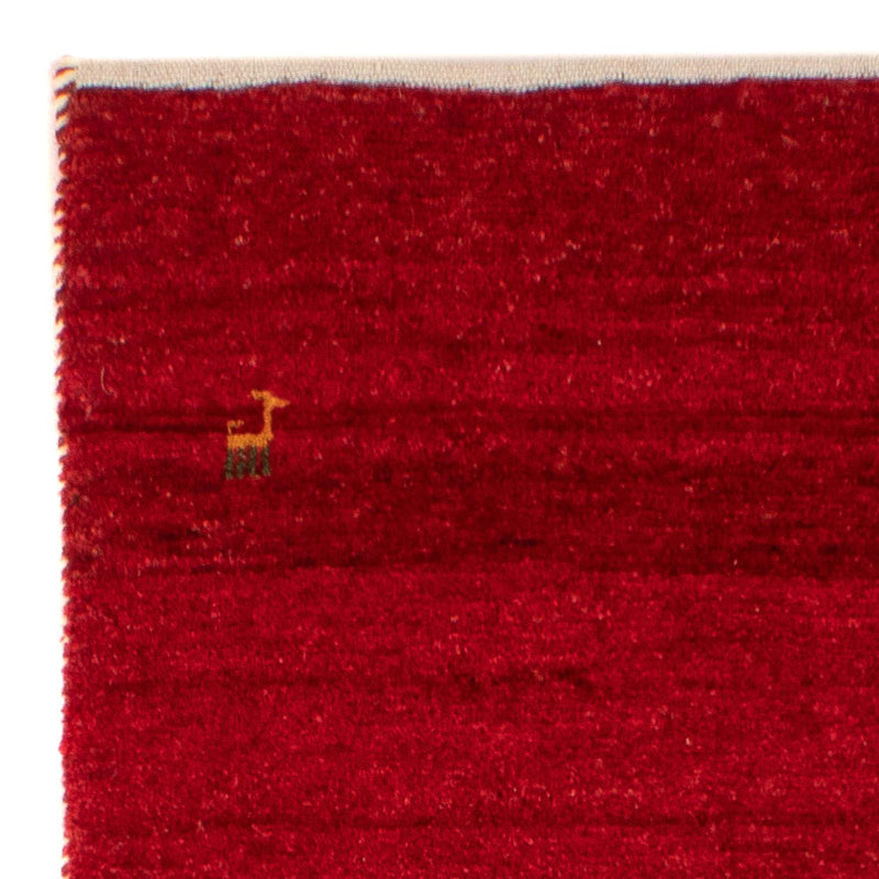 Alfombra Gabbeh - Loribaft Persa - 134 x 68 cm - rojo oscuro