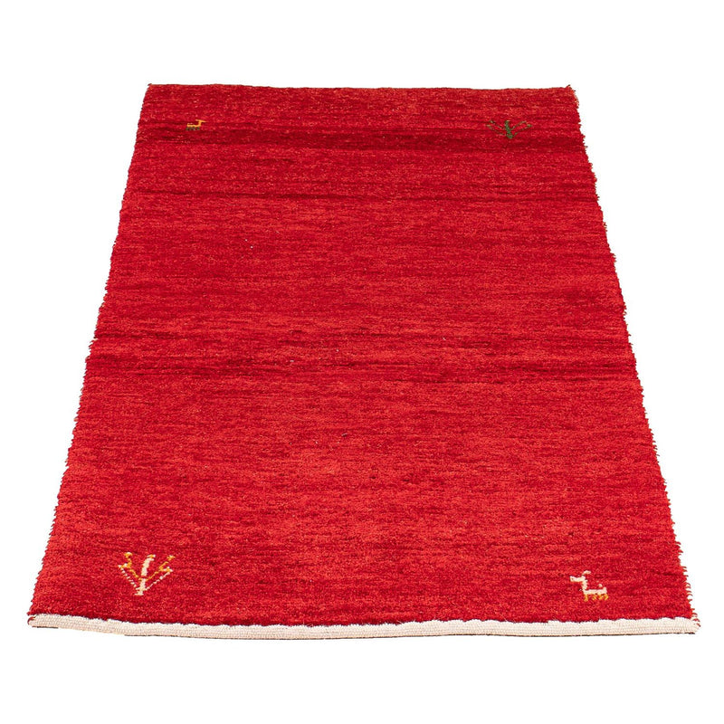 Alfombra Gabbeh - Loribaft Persa - 134 x 68 cm - rojo oscuro