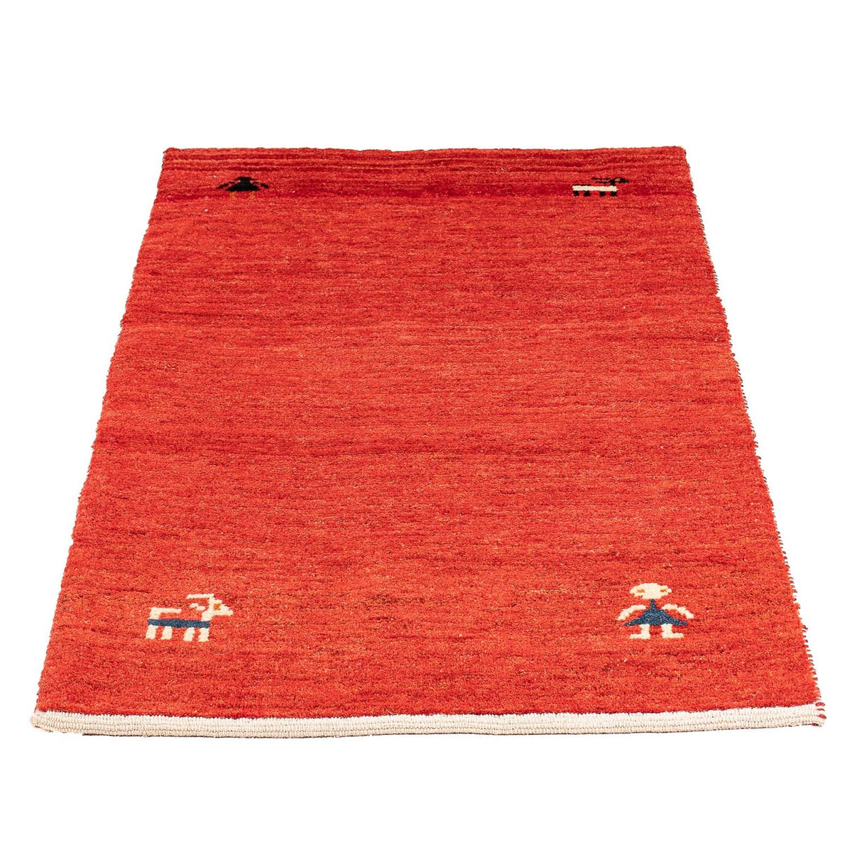 Alfombra Gabbeh - Loribaft Persa - 118 x 75 cm - rojo oscuro
