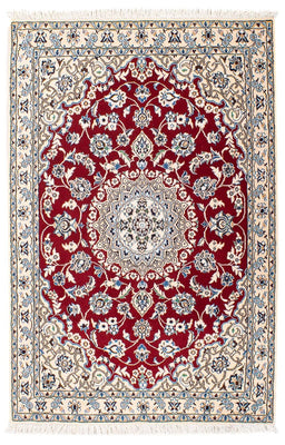 Alfombra Persa - Nain - Real - 152 x 100 cm - rojo oscuro