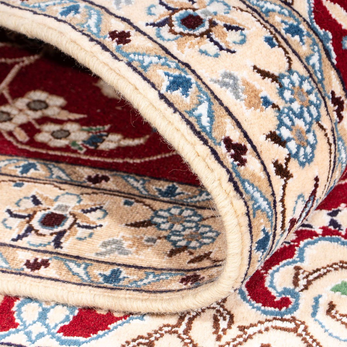 Alfombra Persa - Nain - Real - 152 x 100 cm - rojo oscuro