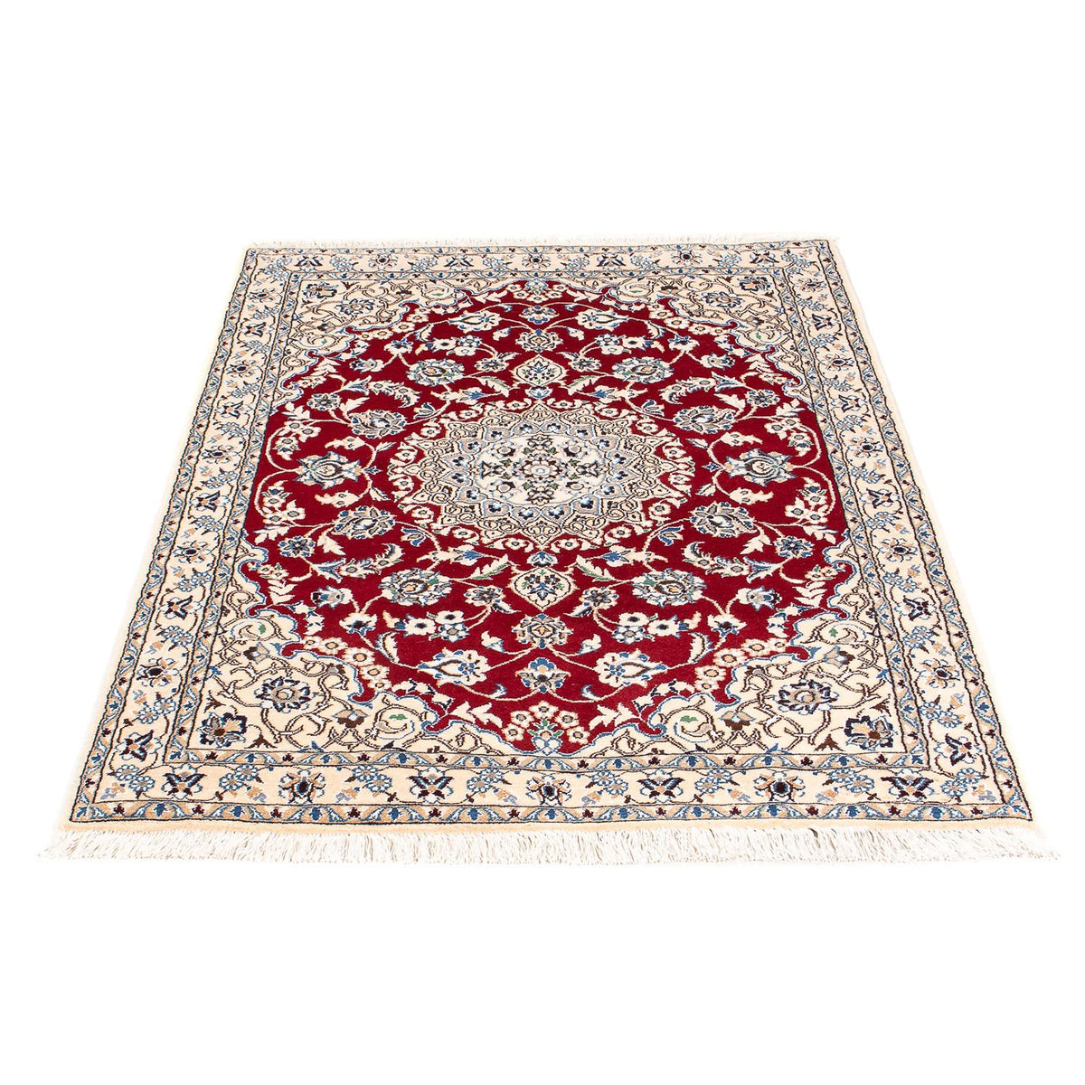Alfombra Persa - Nain - Real - 152 x 100 cm - rojo oscuro