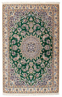 Alfombra Persa - Nain - Real - 148 x 101 cm - verde oscuro