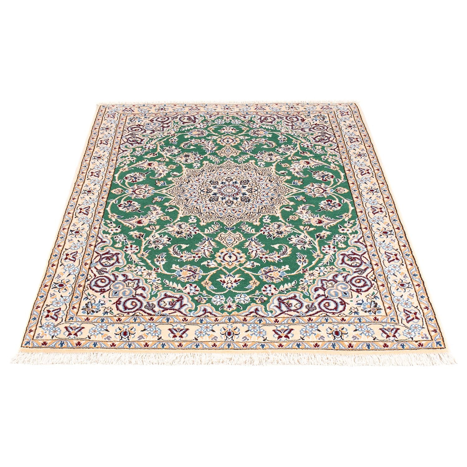 Alfombra Persa - Nain - Real - 148 x 101 cm - verde oscuro