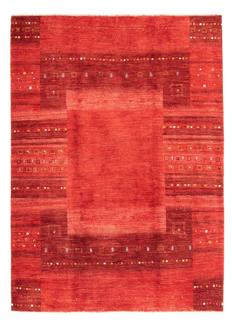 Alfombra Gabbeh - Loribaft Persa - 248 x 180 cm - rojo oscuro