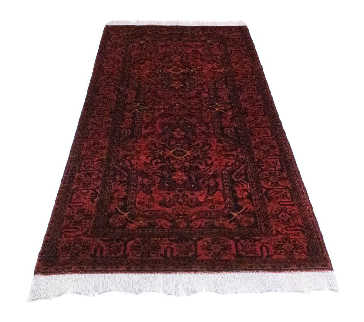 Alfombra de pasillo Alfombra afgana - Kunduz - 213 x 102 cm - rojo