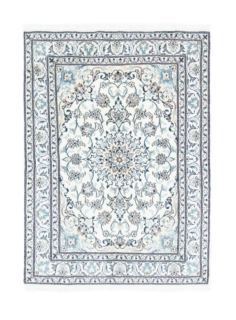 Alfombra persa - Nain - 200 x 144 cm - blanco natural