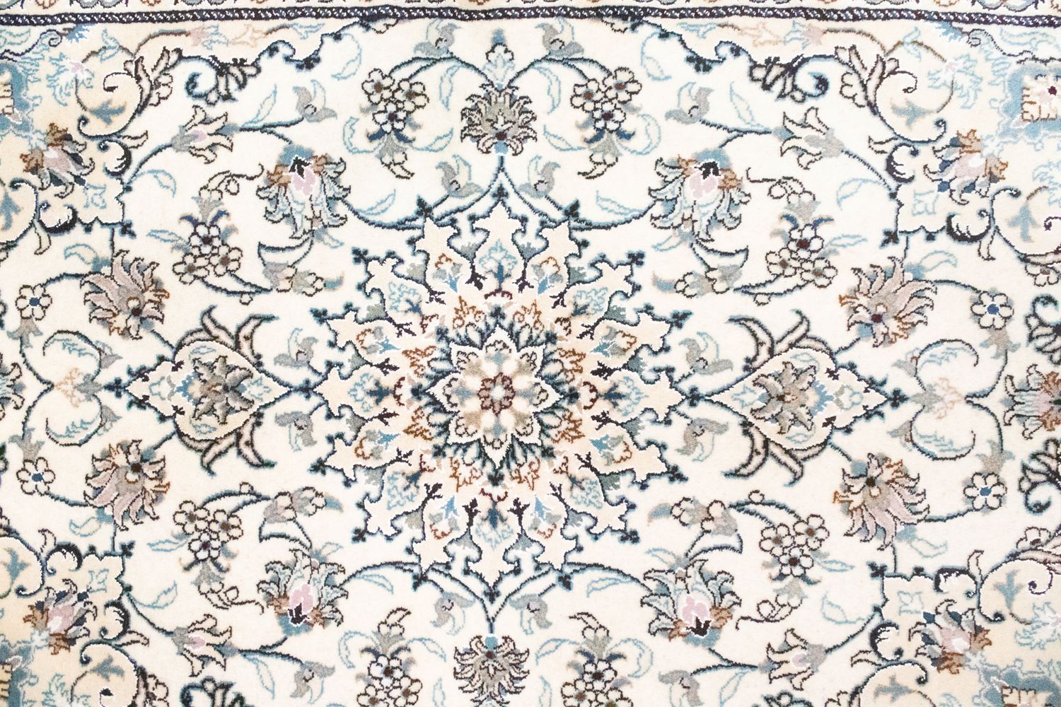 Alfombra persa - Nain - 200 x 144 cm - blanco natural