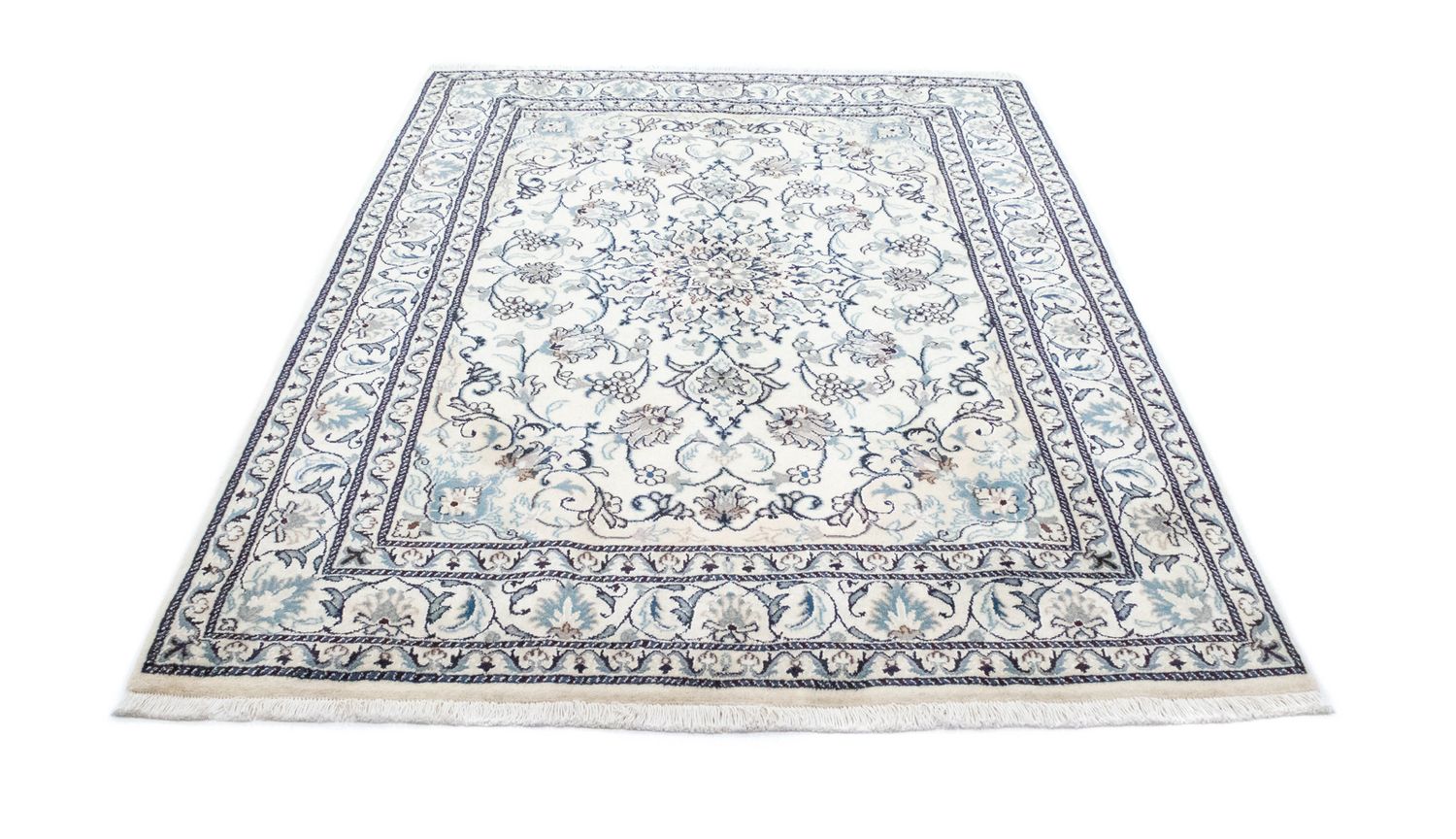 Alfombra persa - Nain - 200 x 144 cm - blanco natural