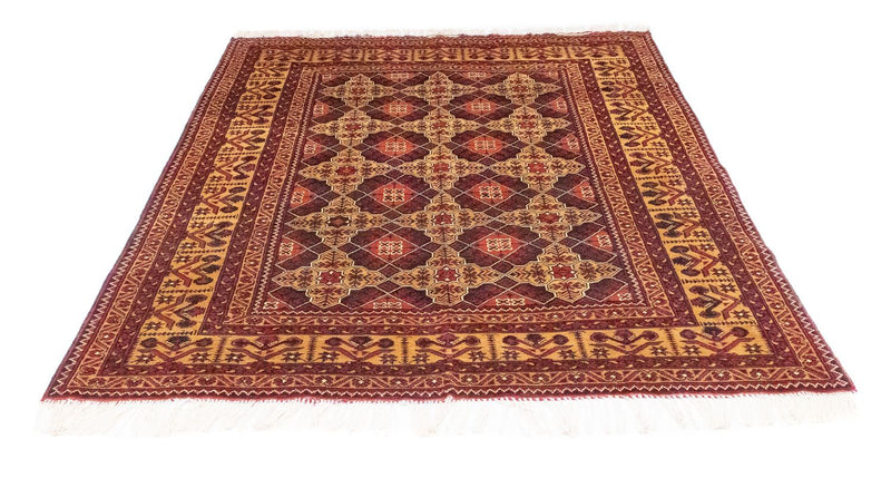 Alfombra afgana - 195 x 153 cm - marrón
