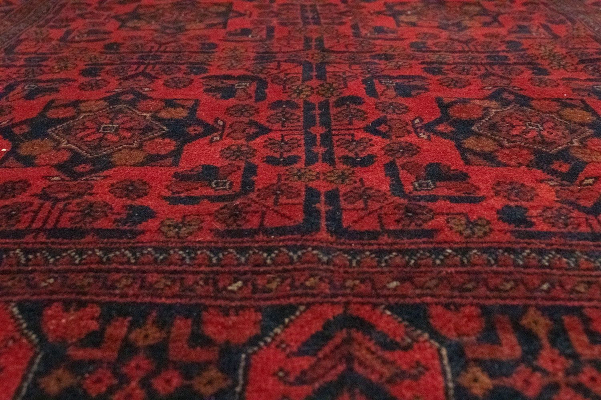 Alfombra afgana - Kunduz - 197 x 126 cm - rojo