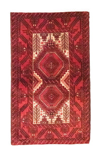 Alfombra de pasillo Alfombra Belutsch - 178 x 103 cm - rojo