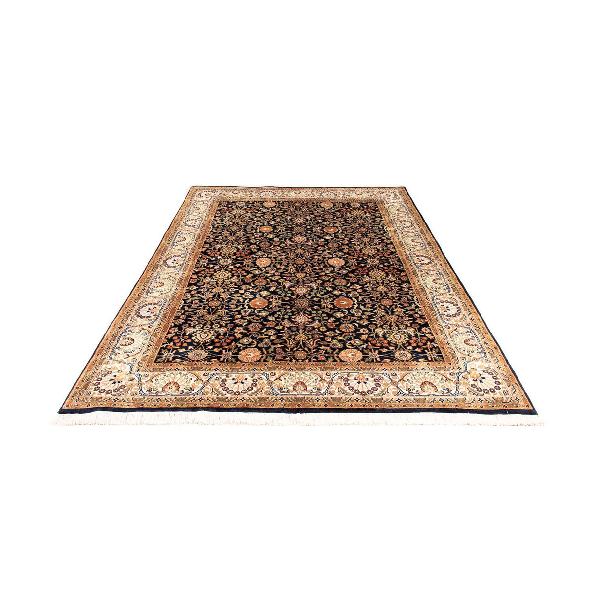 Alfombra oriental - Keshan - Indus - 230 x 168 cm - azul oscuro
