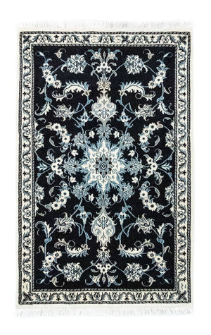 Alfombra persa - Nain - 131 x 90 cm - azul oscuro