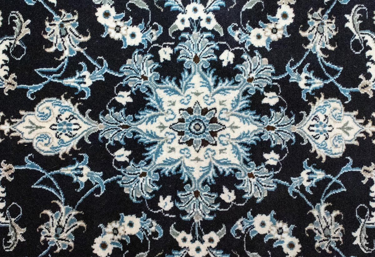 Alfombra persa - Nain - 131 x 90 cm - azul oscuro