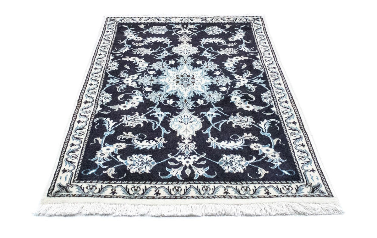 Alfombra persa - Nain - 131 x 90 cm - azul oscuro