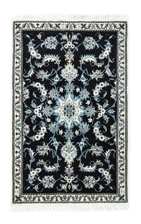 Alfombra persa - Nain - 136 x 90 cm - azul oscuro