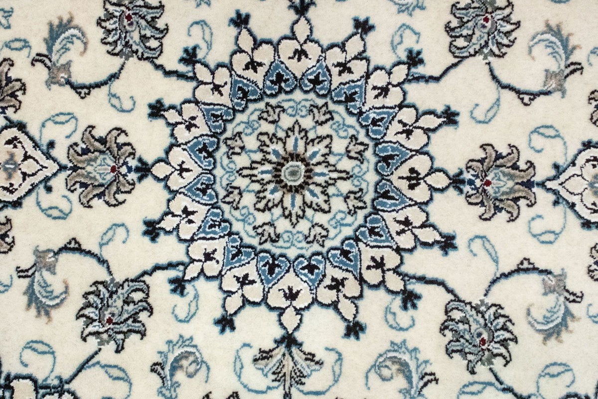 Alfombra persa - Nain - 131 x 91 cm - blanco natural
