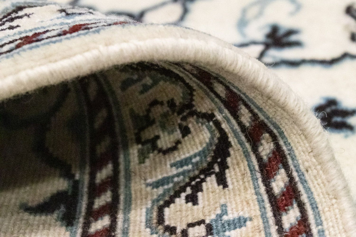 Alfombra persa - Nain - 131 x 91 cm - blanco natural