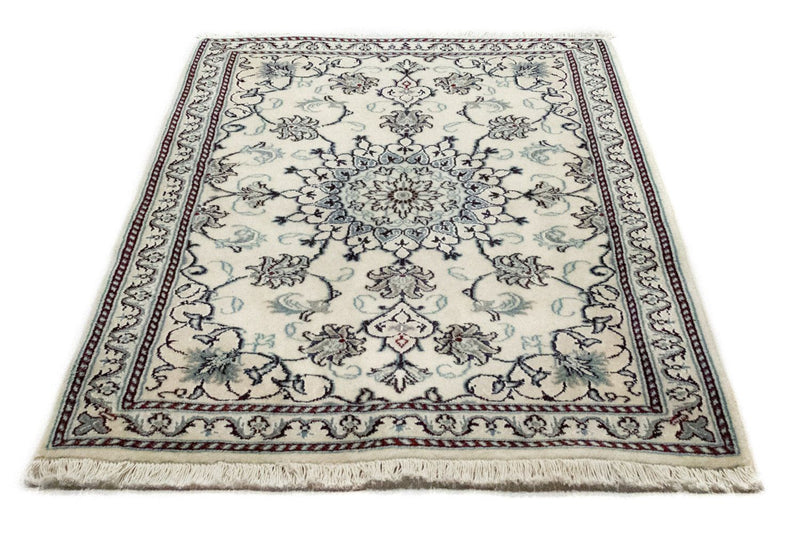 Alfombra persa - Nain - 131 x 91 cm - blanco natural