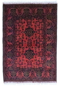 Alfombra afgana - Kunduz - 149 x 103 cm - rojo