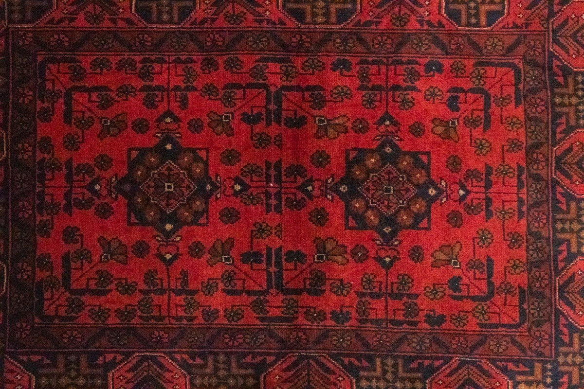 Alfombra afgana - Kunduz - 149 x 103 cm - rojo