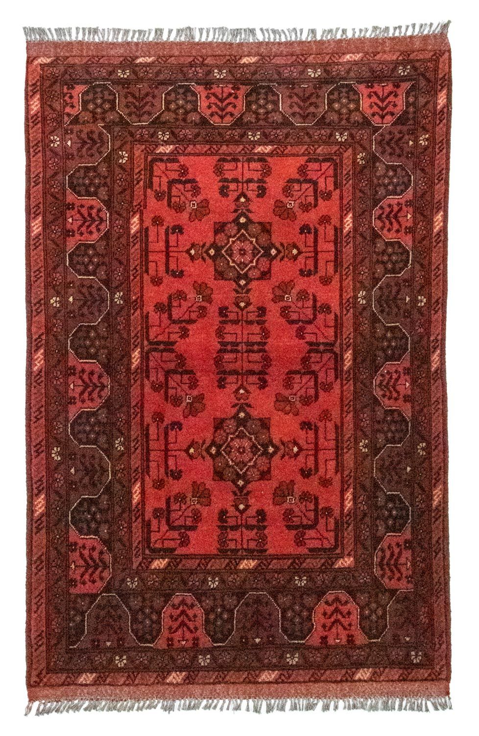 Alfombra afgana - Kunduz - 150 x 100 cm - rojo