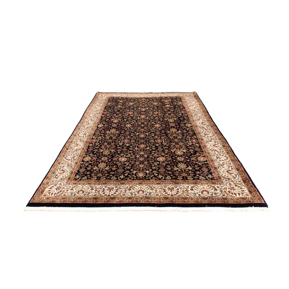 Alfombra oriental - Keshan - Indus - 312 x 201 cm - azul oscuro