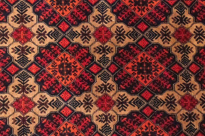 Alfombra afgana - 144 x 98 cm - marrón