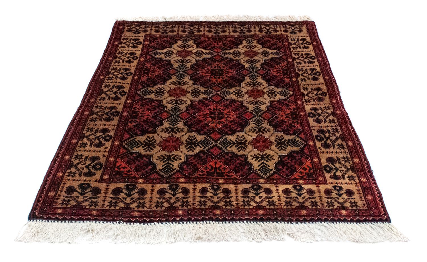 Alfombra afgana - 144 x 98 cm - marrón