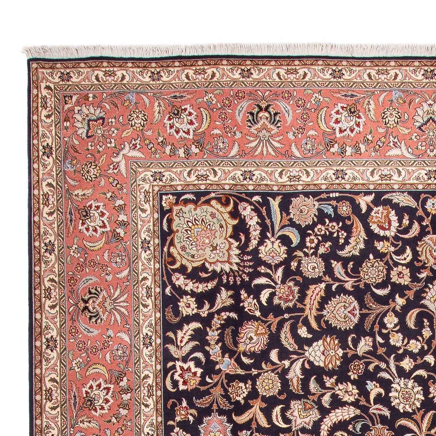 Alfombra Persa - Tabriz - Real - 305 x 250 cm - azul oscuro