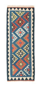 Alfombra de pasillo Alfombra Kelim - Oriental - 201 x 65 cm - azul