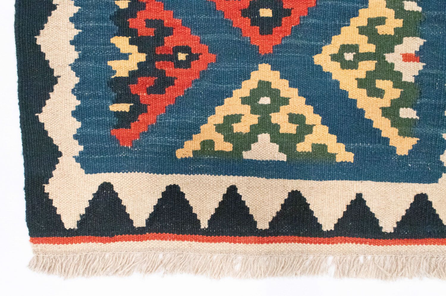 Alfombra de pasillo Alfombra Kelim - Oriental - 201 x 65 cm - azul
