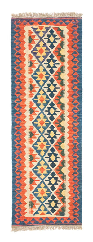 Alfombra de pasillo Alfombra Kelim - Oriental - 207 x 60 cm - naranja