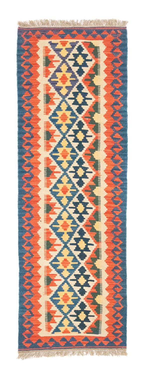 Alfombra de pasillo Alfombra Kelim - Oriental - 207 x 60 cm - naranja