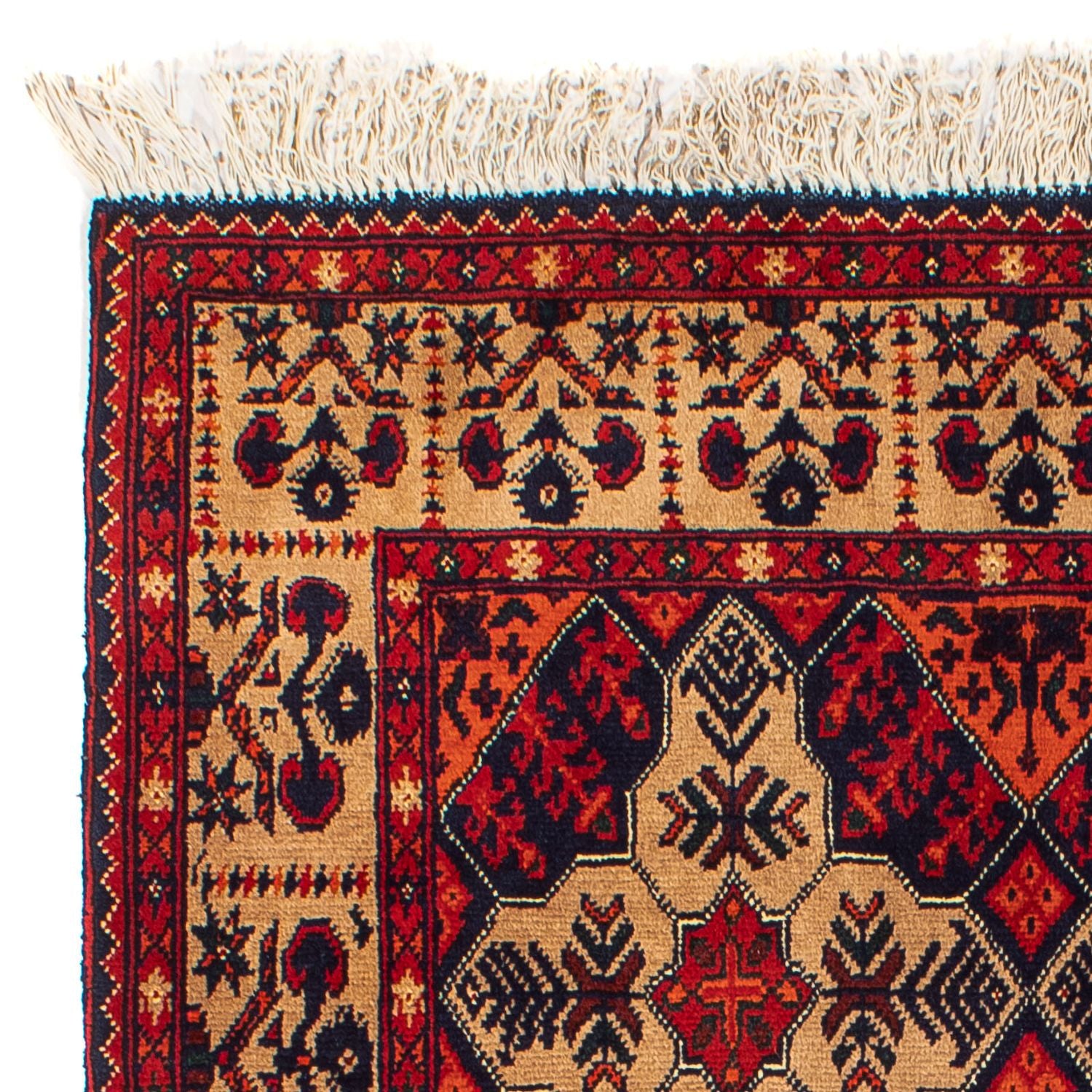 Alfombra afgana - 144 x 98 cm - rojo oscuro