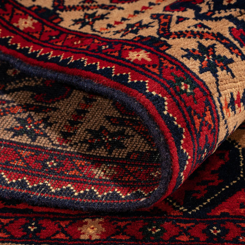 Alfombra afgana - 144 x 98 cm - rojo oscuro